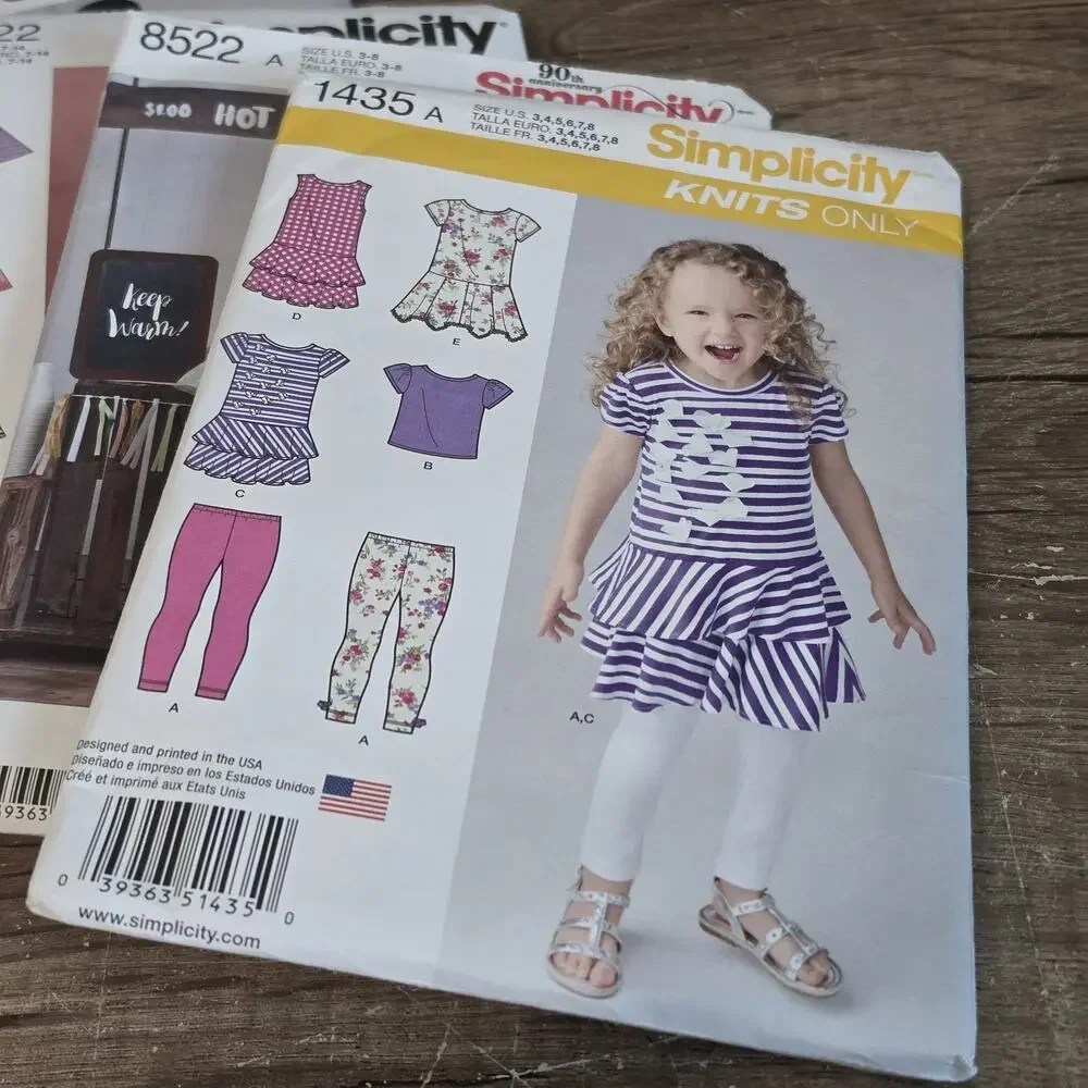 Lot of 7 Cut Sewing Patterns Simplicity Youth Girls Dresses